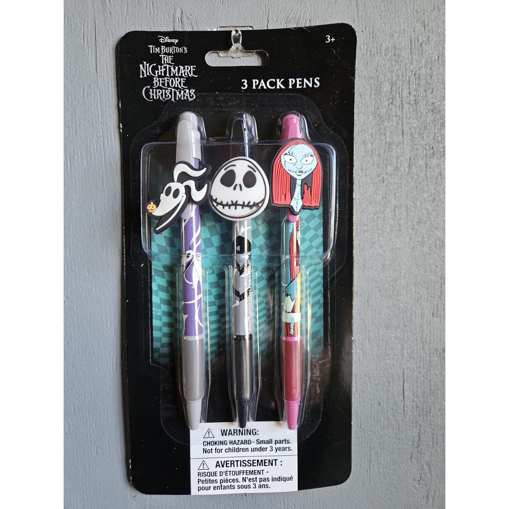 Nightmare Before Christmas Jack Sally Zero 3pc Pen Set Disney Official Licensed